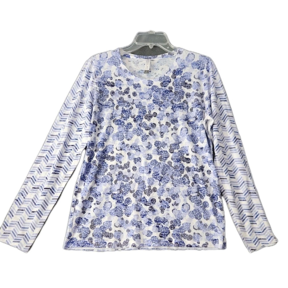 Sundance Whimsy Rose Baby-Waffle Burnout Long Sleeve Thermal Crew Tee Dots Sz L
